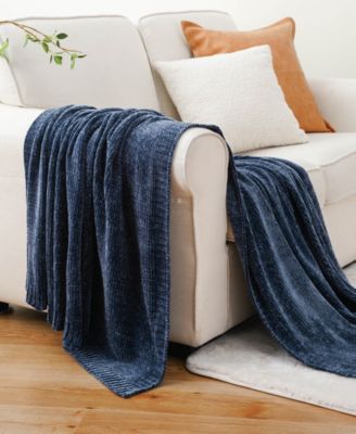 Lifestyle Solid Woven Micro Chenille Throw, 51" x 67"