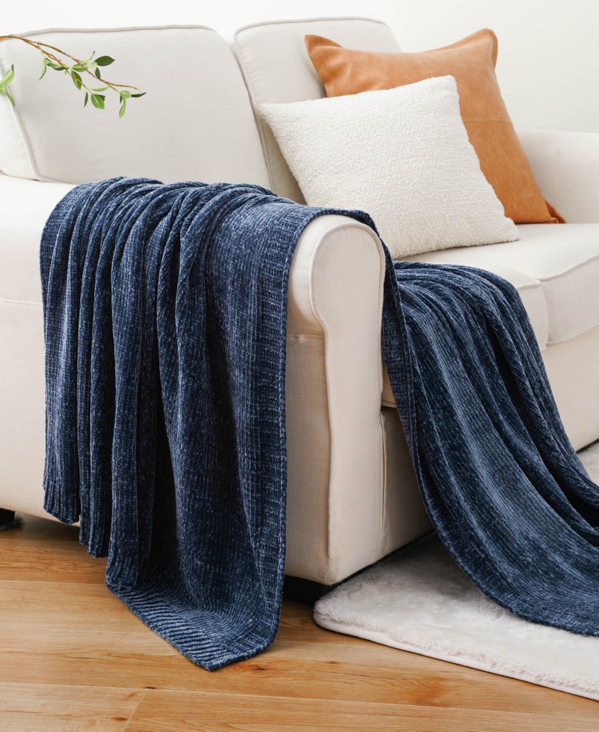 Battilo Lifestyle Solid Woven Micro Chenille Throw, 51" x 67"