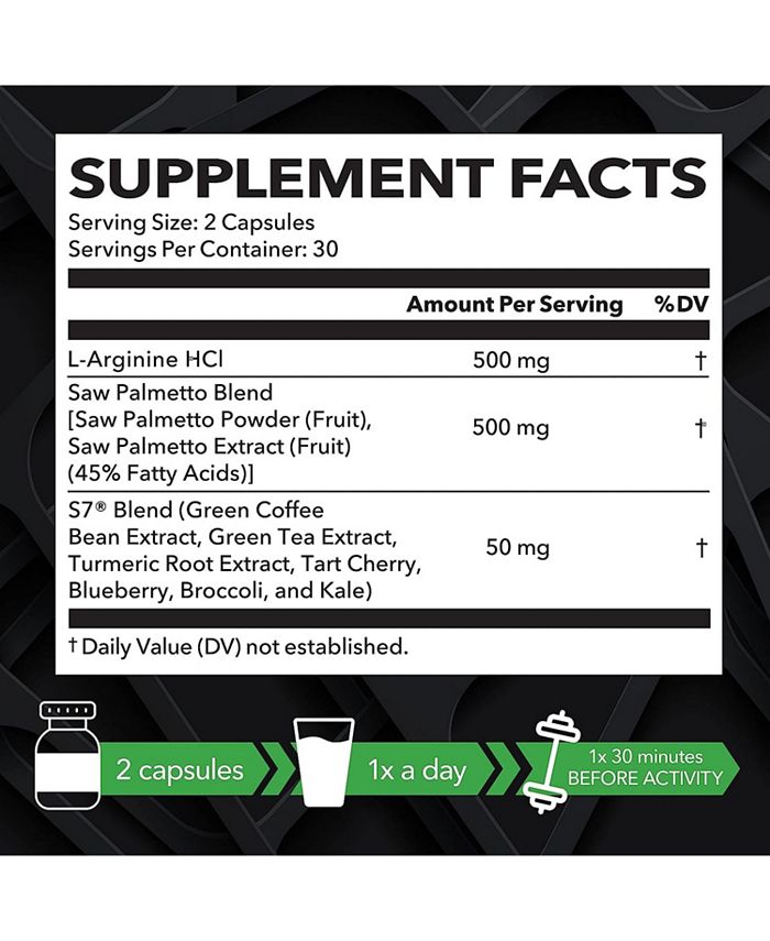 Havasu Nutrition L Arginine Saw Palmetto for Men with S7 PlantBased