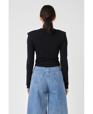 Women's Shoulder Pad Cardigan