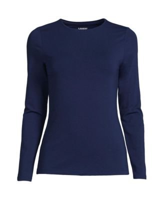 Women's Lightweight Jersey Skimming Long Sleeve Crew Neck T-shirt