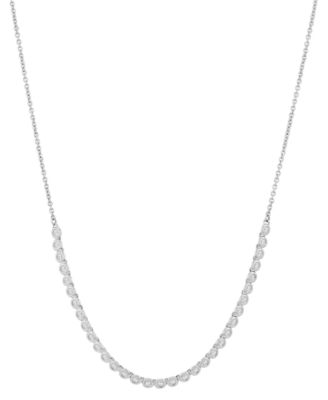 Macy's - Diamond Bezel Collar Necklace (1/2 c. t.w.) in 10k White Gold, 14" + 3" extender