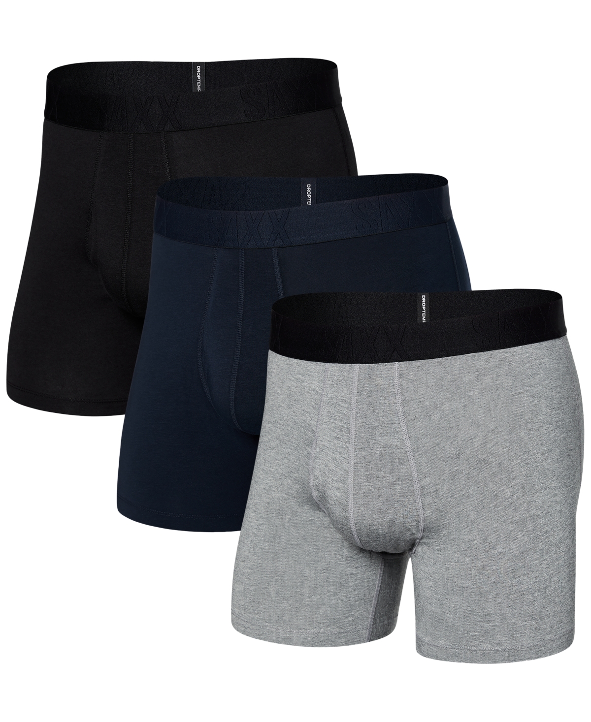Men's DropTemp Cooling Cotton Slim Fit Boxer Briefs â 3PK - Dk Grey Hthr/dark Ink/blk