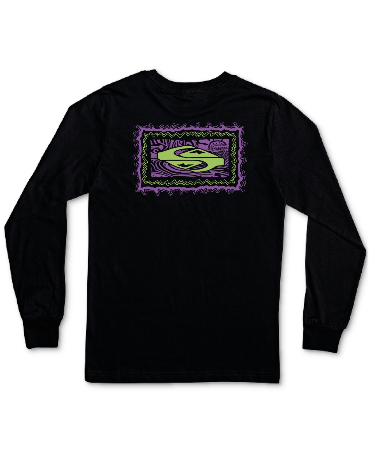 Quiksilver Kids' Big Boys Taking Roots Cotton Long-sleeve Graphic T-shirt In Black