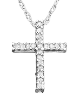 780170128291 UPC - Diamond Necklace, 14k White Gold Cross ...