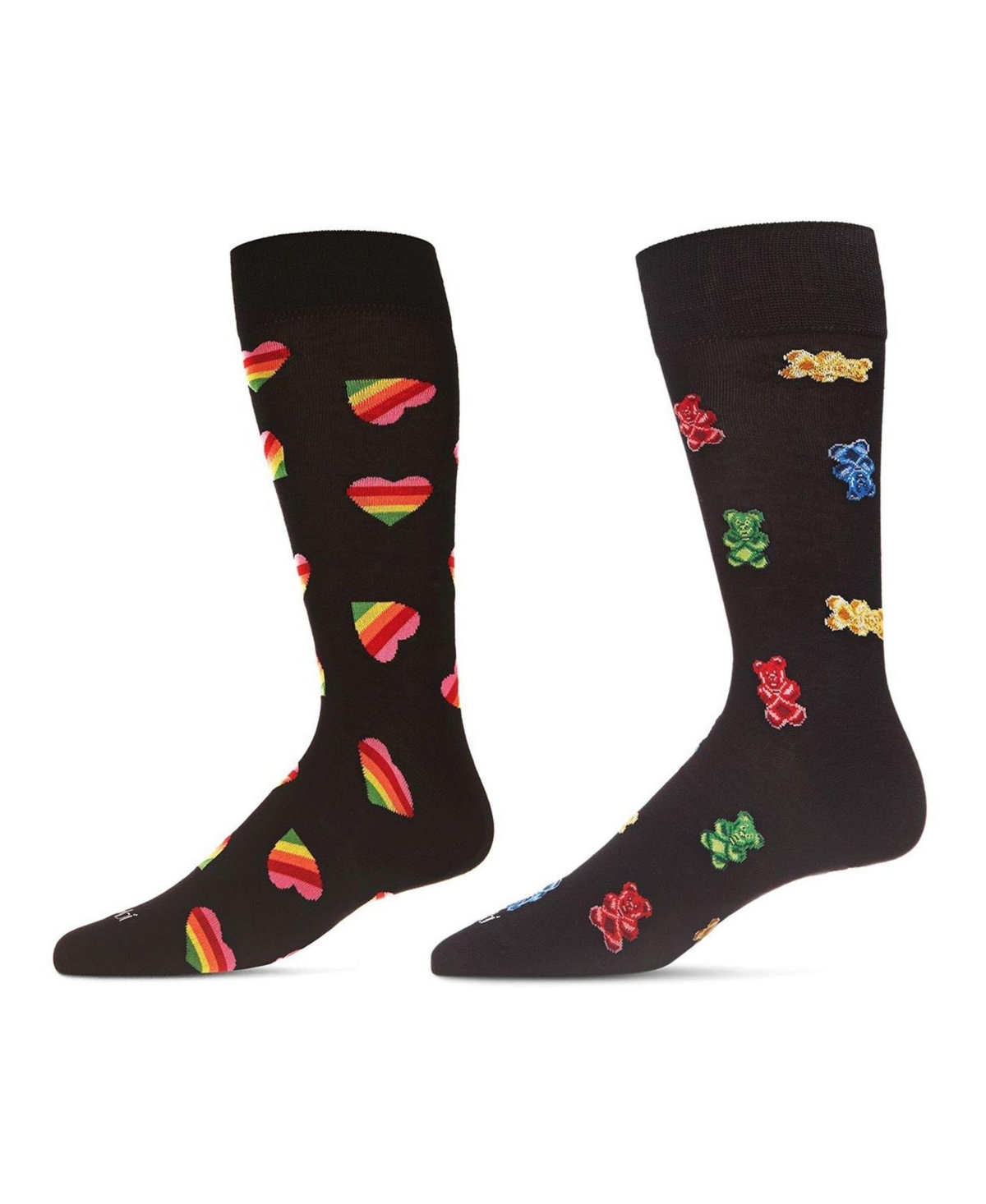 Men's Valentine Pair Novelty Socks, Pack of 2 - Black-Black