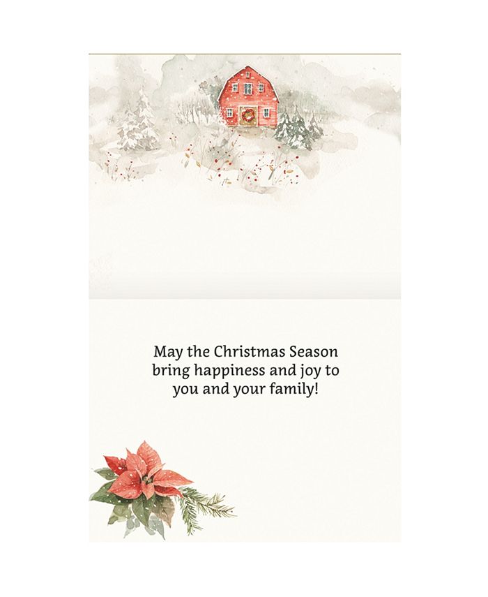 Lang Poinsettia Village Boxed Cards, Set of 18 - Macy's