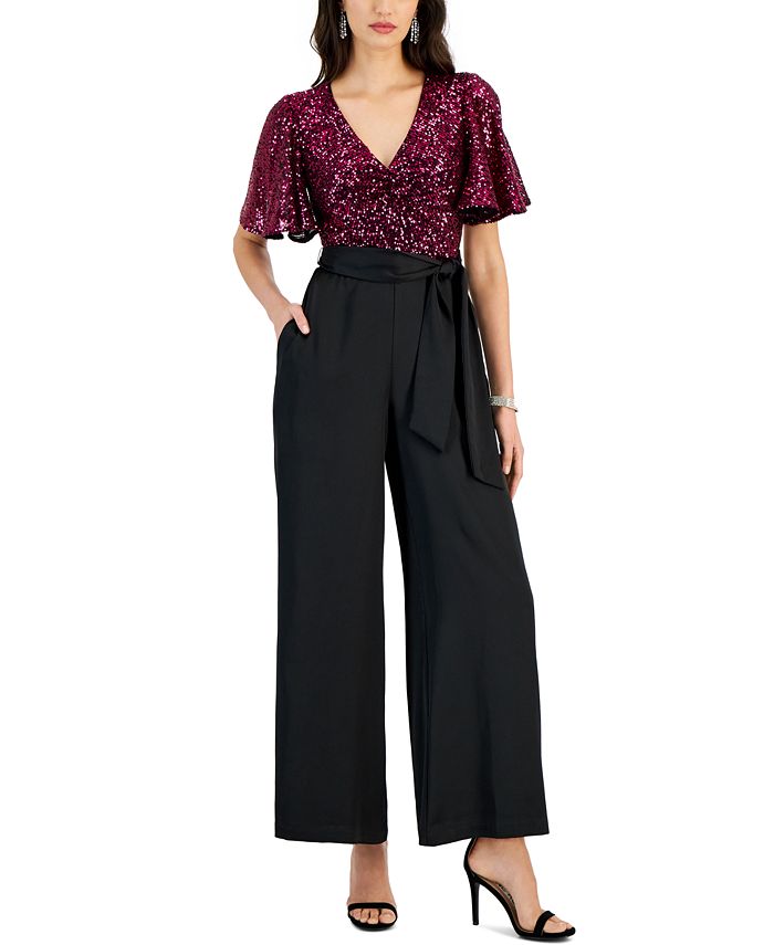 Taylor Women s Sequined Bodice Jumpsuit Macy s