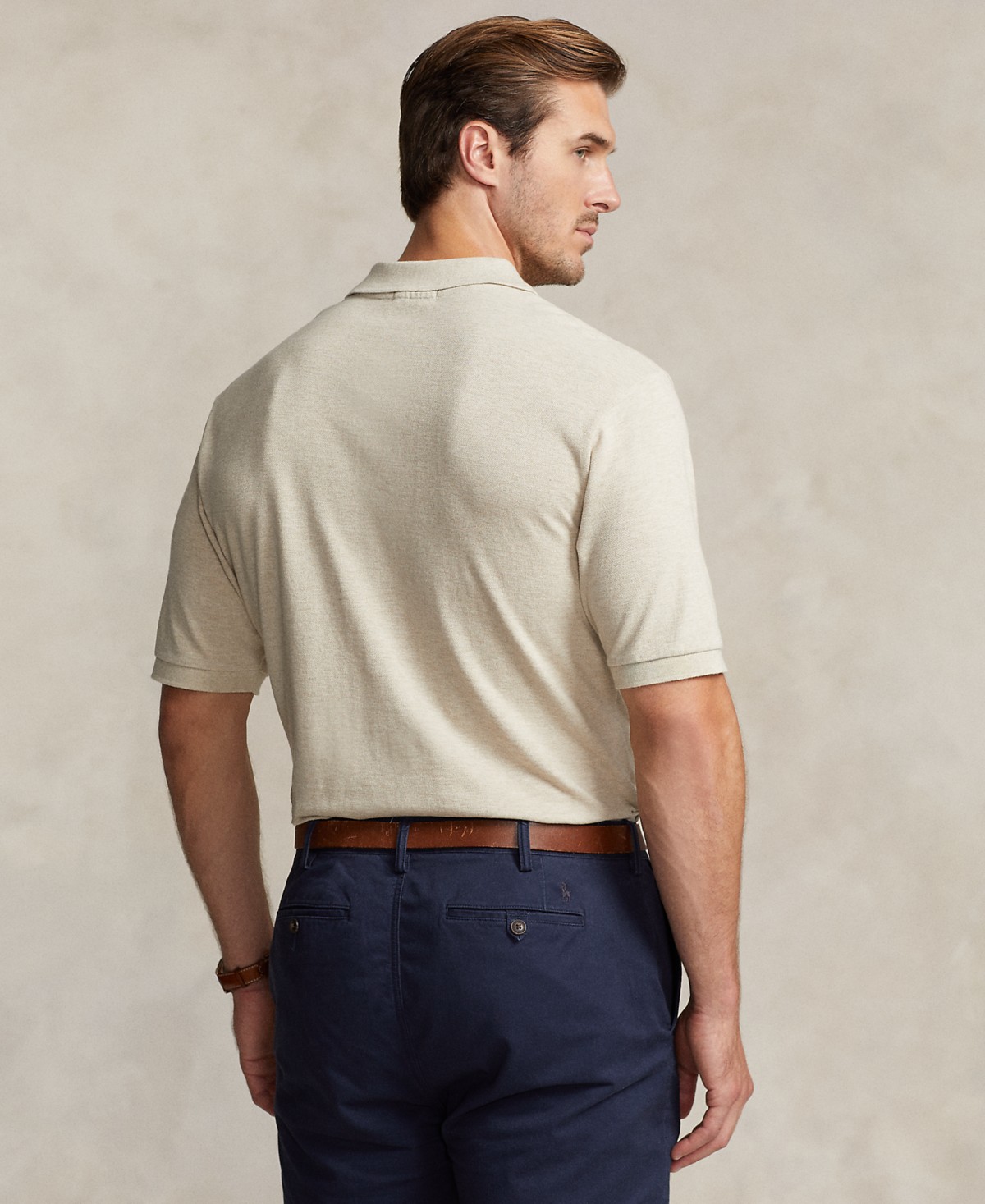Мужские Polo Ralph Lauren Men's Big & Tall The Iconic Mesh Polo Shirt — фото 3