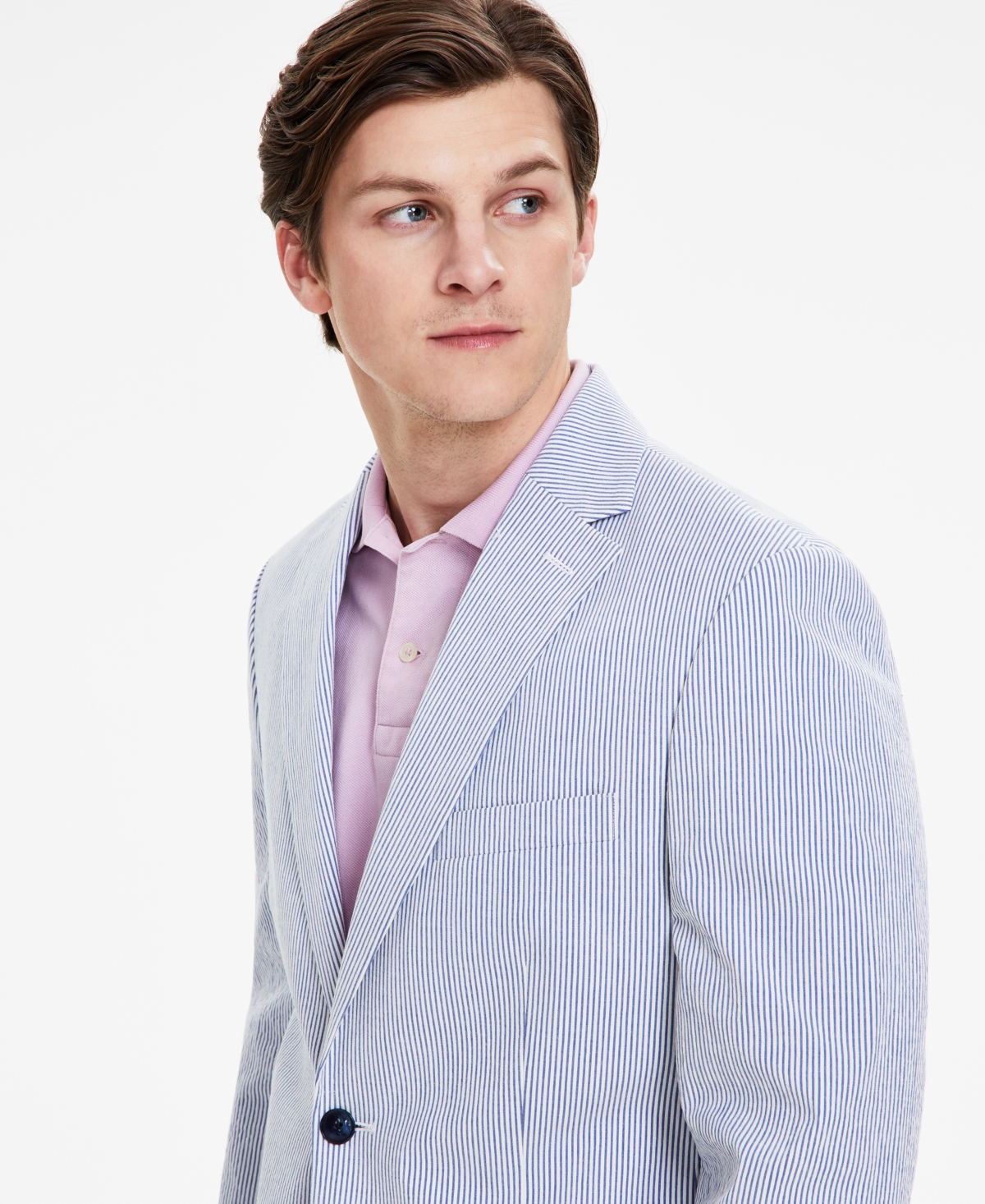 Tommy Hilfiger Men's Modern-Fit Seersucker Sport Coat -white