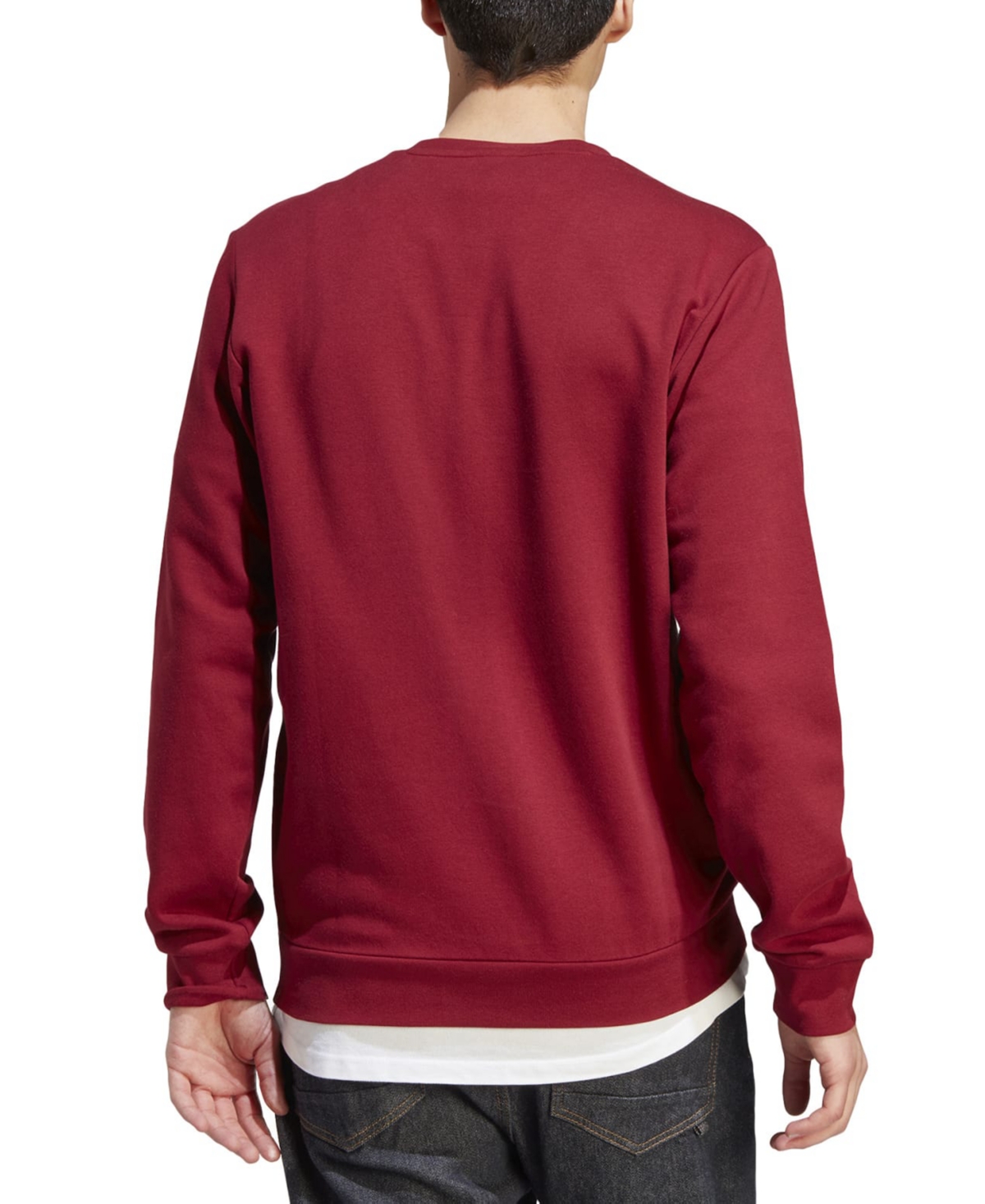 Shop Adidas Originals Men's Feel Cozy Essentials Classic-fit Embroidered Logo Fleece Sweatshirt In College Burg