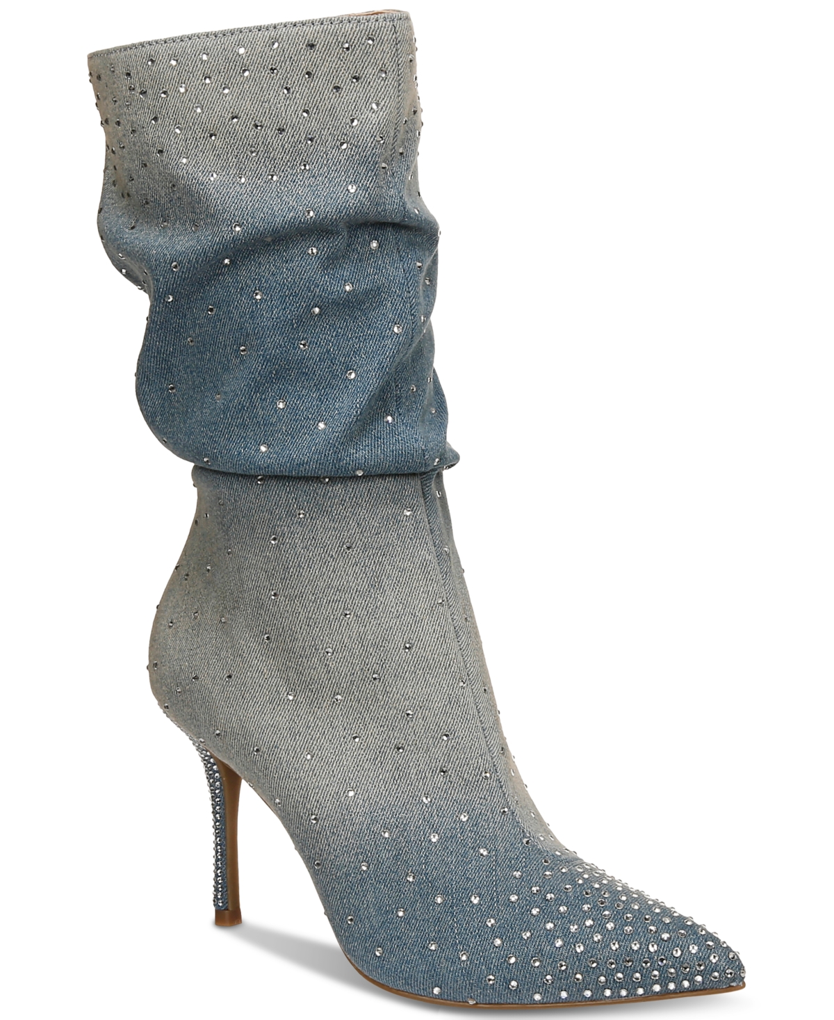 Thalia Sodi Women's Raquell Slouch Pointed-toe Embellished Dress Boots In Ombre Denim