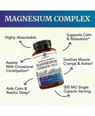 Magnesium Complex Capsules, Magnesium Oxide, Magnesium Citrate, 120ct