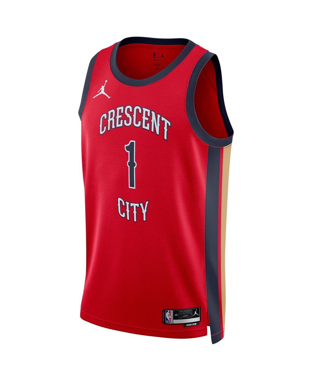 Men's and Women's Jordan Zion WilliamsonNew Orleans Pelicans Swingman Jersey - Statement Edition - Red