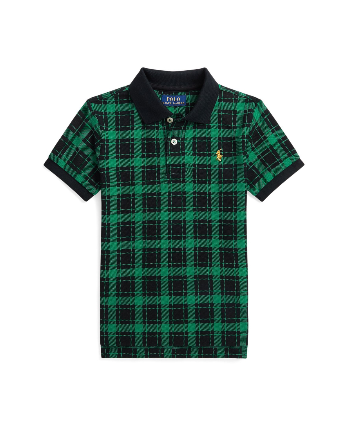 Polo Ralph Lauren Kids' Toddler And Little Boys Buffalo Check Cotton Mesh Polo Shirt In Edge Holiday Green