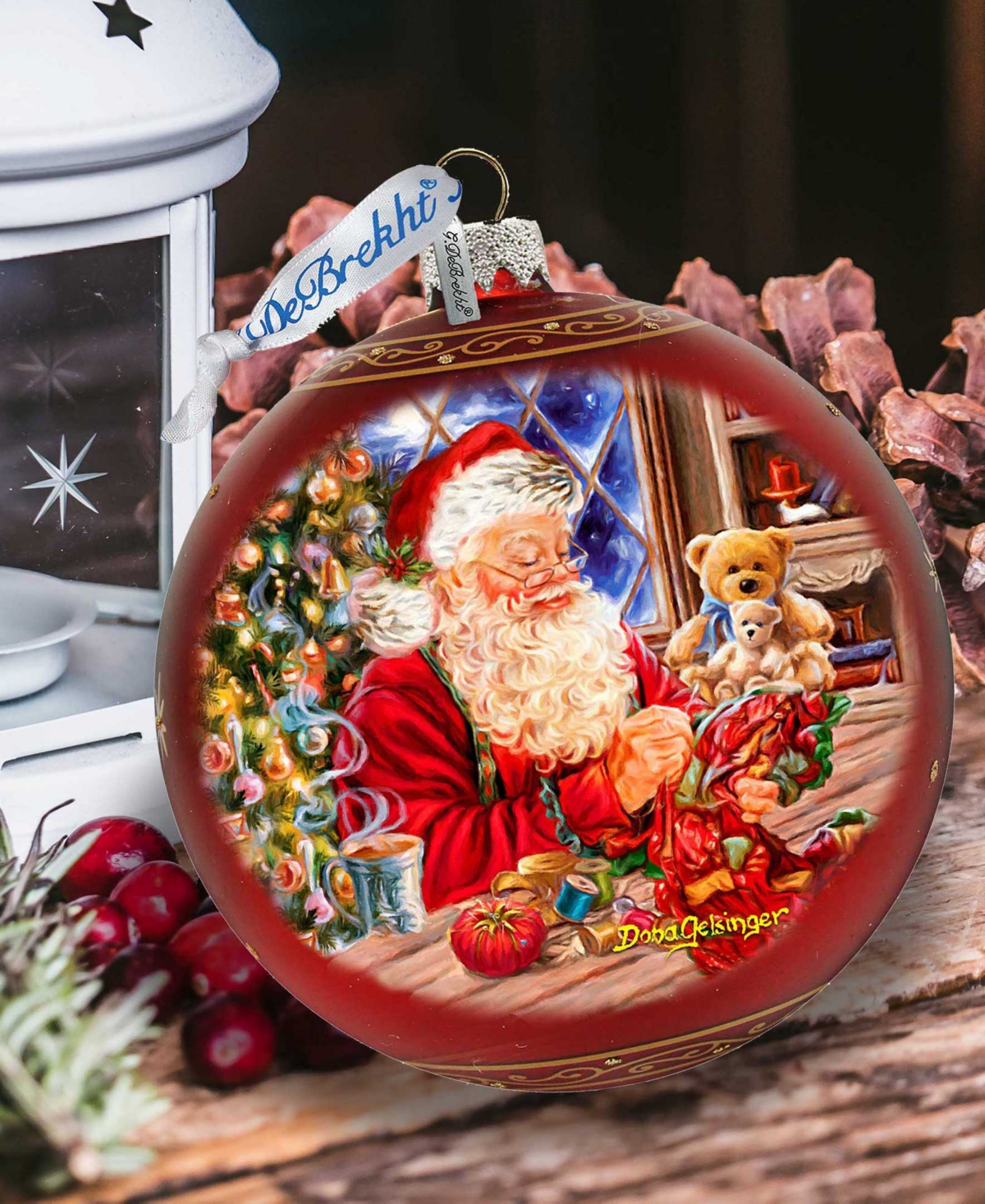Designocracy Getting Ready For Holidays Santa Lg Glass Holiday Ornaments D. Gelsinger In Multi Color
