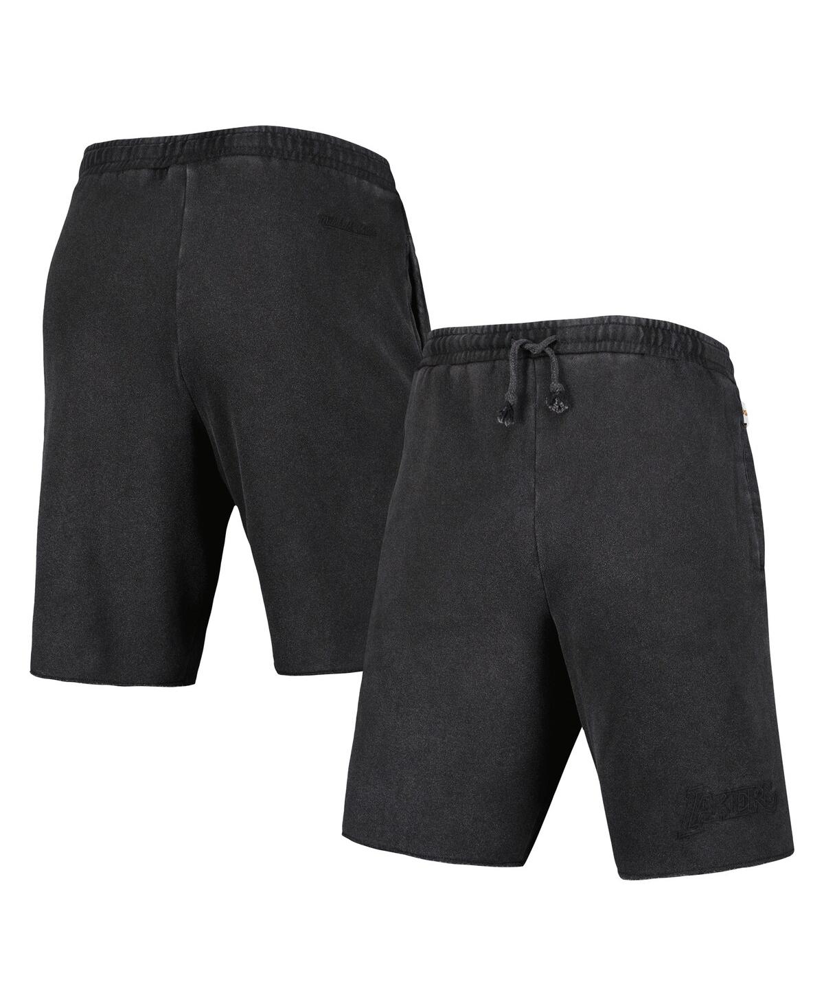 Mitchell & Ness Men's  Black Golden State Warriors French Terry Tonal Fleece Shorts In Black