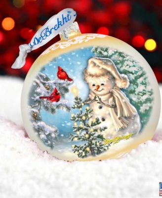 Glowing Snowman Large Mercury Glass Collectible Ornaments D. Gelsinger