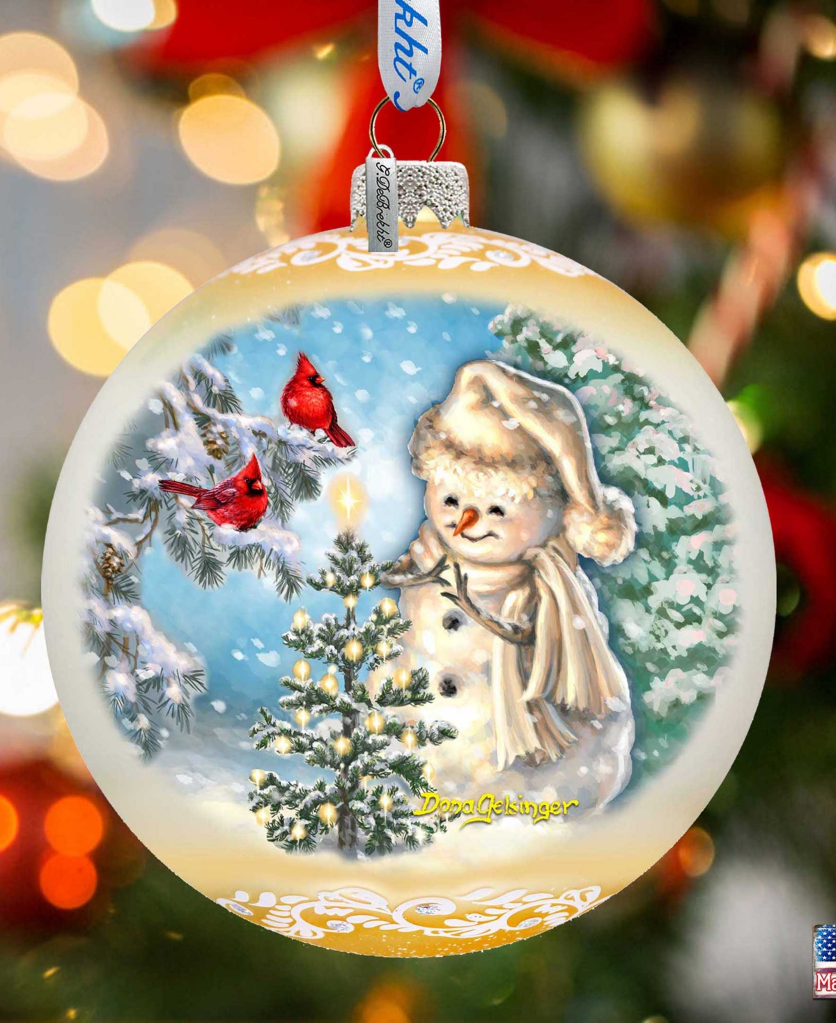 Designocracy Glowing Snowman Large Mercury Glass Collectible Ornaments D. Gelsinger In Multi Color