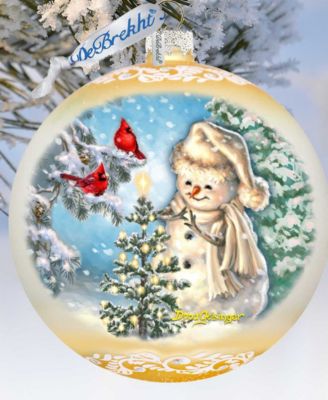 Glowing Snowman Large Mercury Glass Collectible Ornaments D. Gelsinger