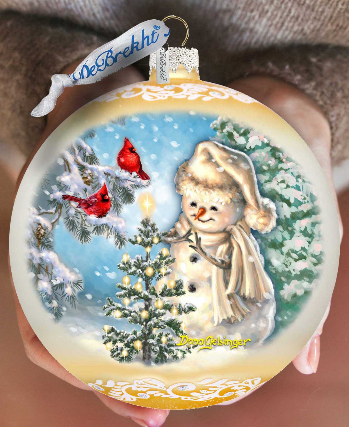 Designocracy Glowing Snowman Large Mercury Glass Collectible Ornaments D. Gelsinger In Multi Color