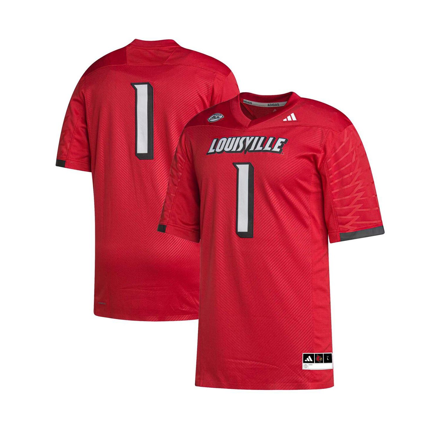 Men's #1 Cardinal Louisville Cardinals Premier Football Jersey