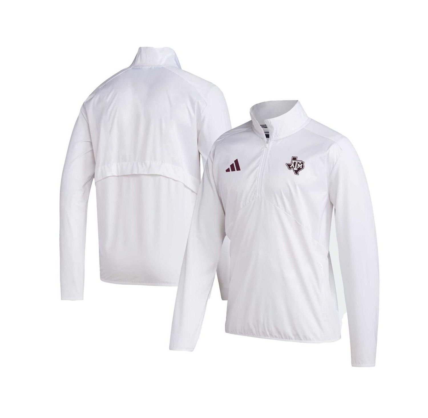 Men's White Texas A&M Aggies Sideline AEROREADY Raglan Sleeve Quarter-Zip Jacket
