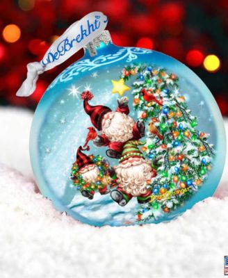 Reaching High Dwarfs Lg Glass Christmas Collectible Ornaments D. Gelsinger