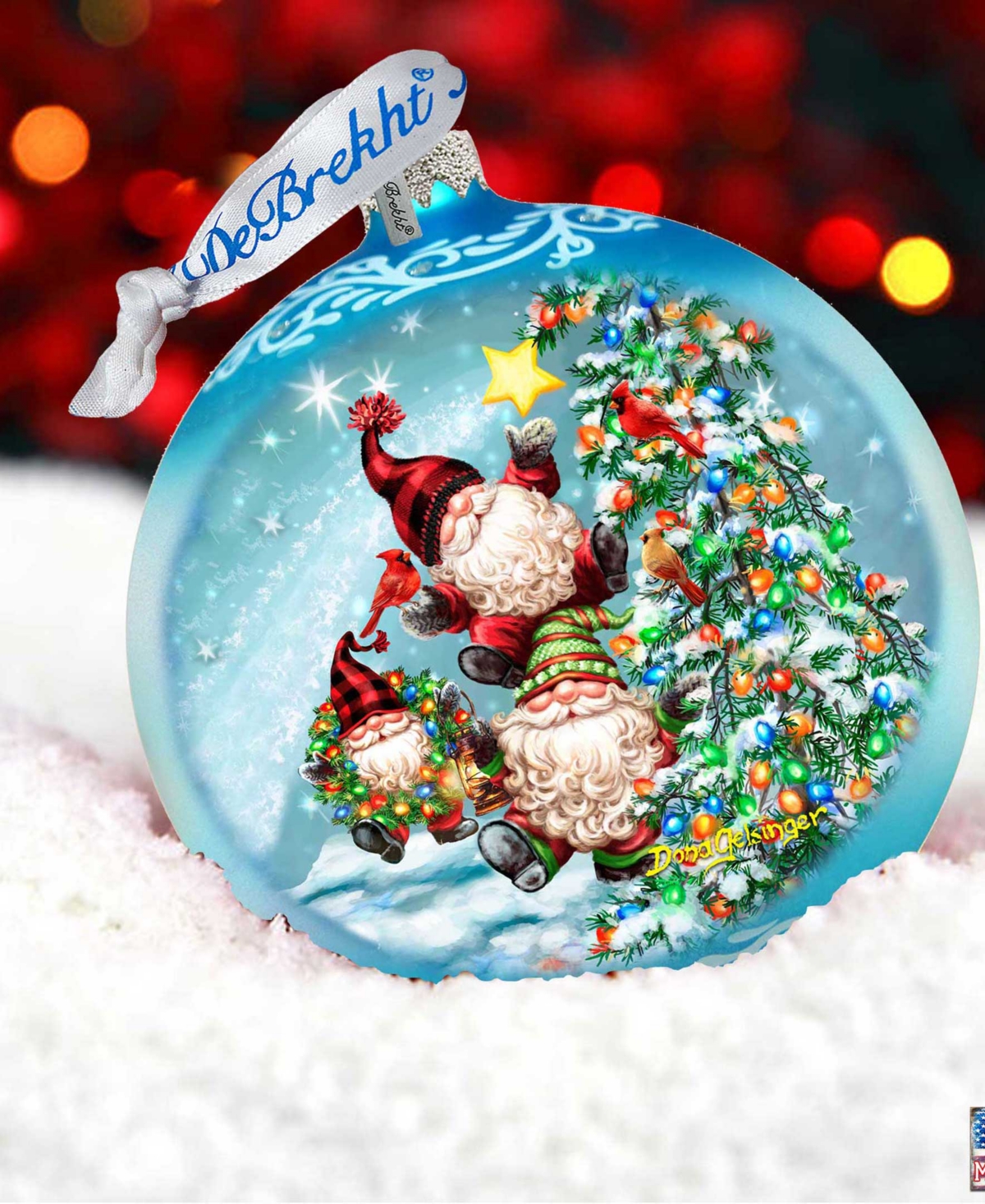 Shop Designocracy Reaching High Dwarfs Lg Glass Christmas Collectible Ornaments D. Gelsinger In Multi Color