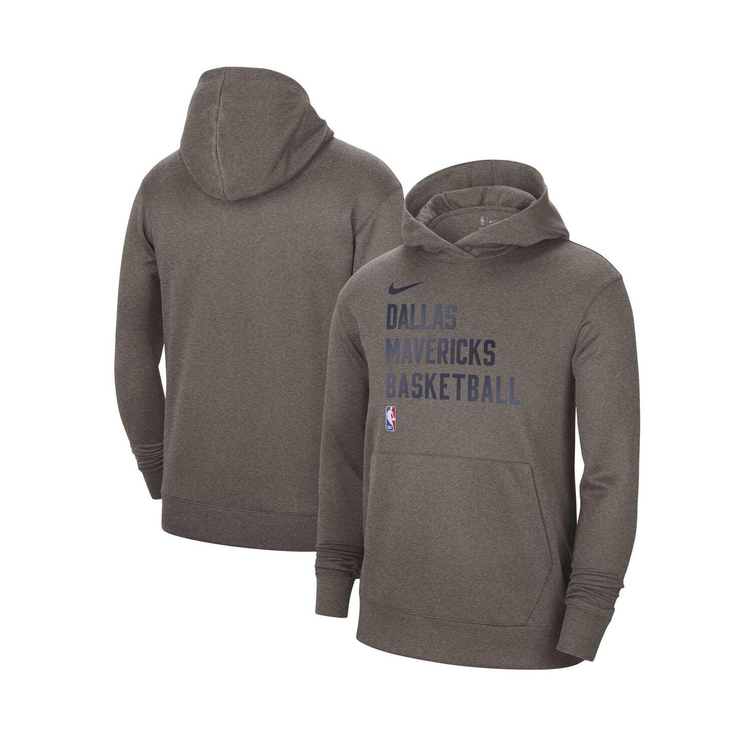 Men's and Women's Olive Gray Dallas Mavericks 2023/24 Performance Spotlight On-Court Practice Pullover Hoodie