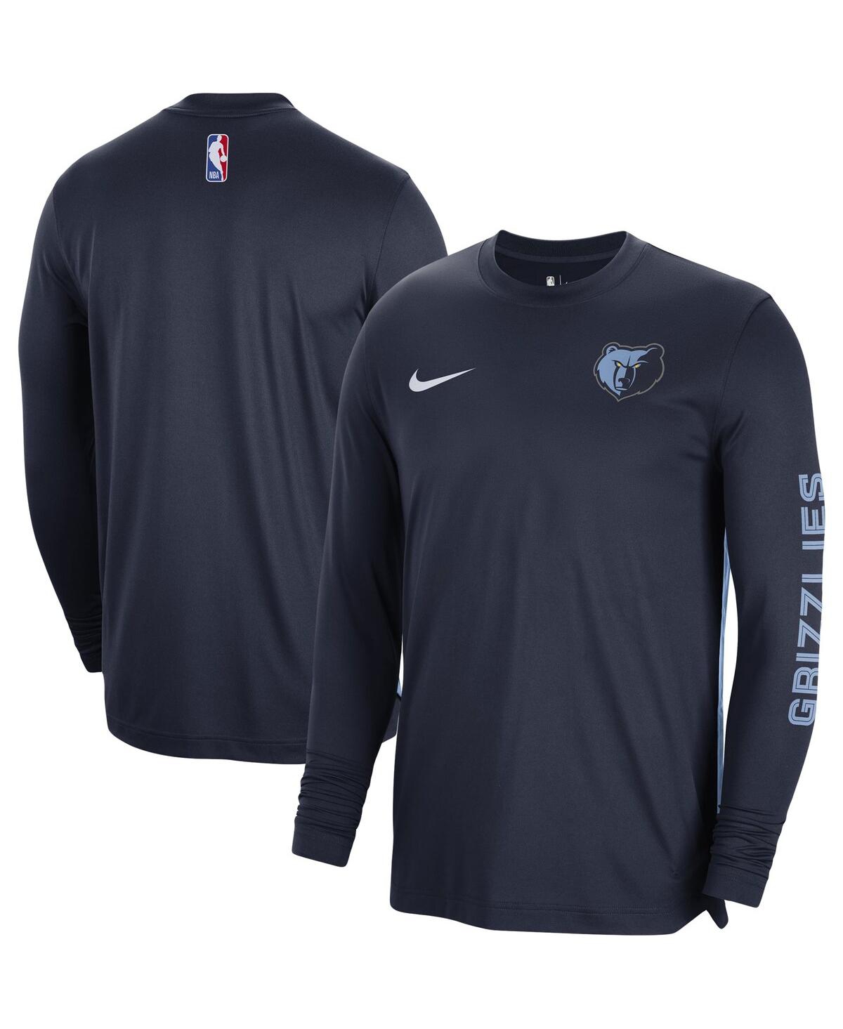 Men's and Women's Nike Navy Memphis Grizzlies 2023/24Â Authentic Pregame Long Sleeve Shooting Shirt - Navy