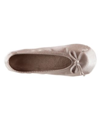 Women's Satin Ballerina Slippers with Bow