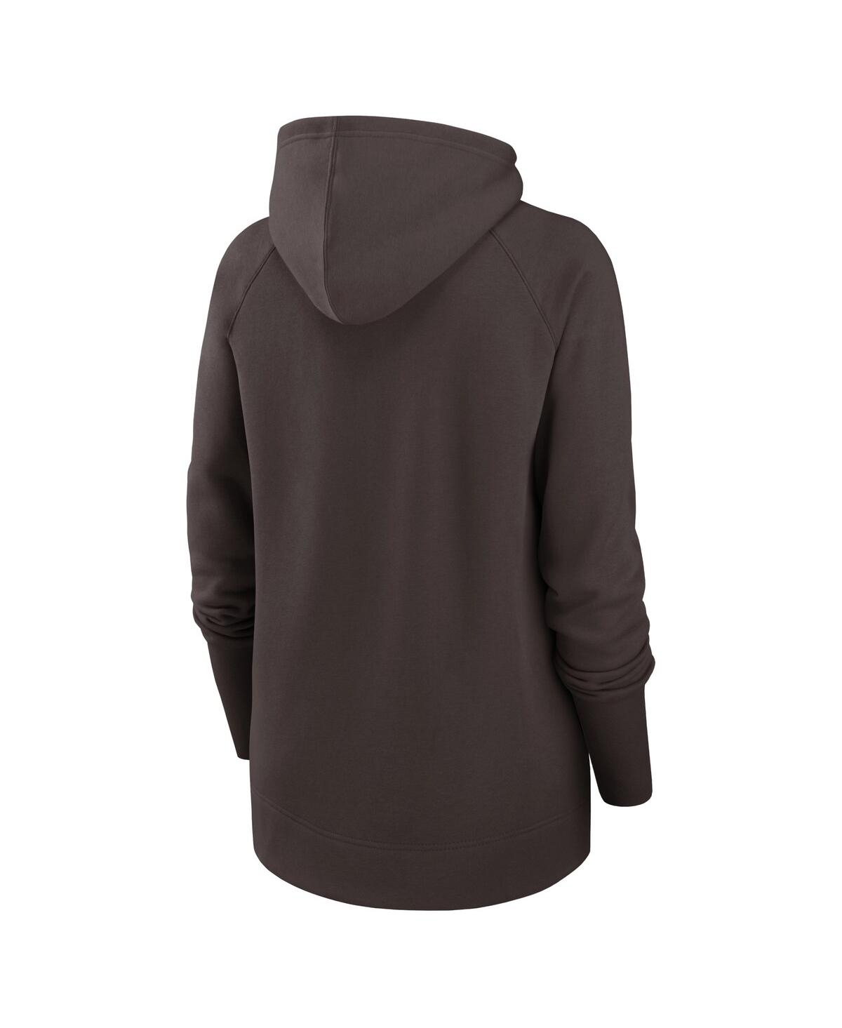 Nike Women's  Brown Cleveland Browns Asymmetrical Raglan Full-zip Hoodie In Brown