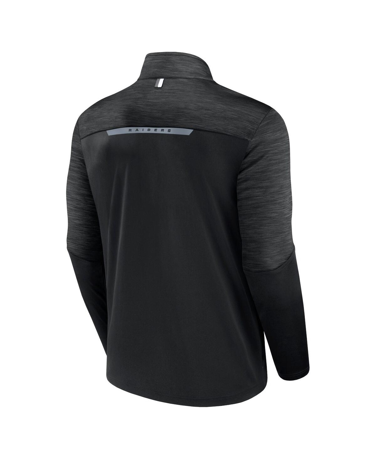 Fanatics Branded Black Las Vegas Raiders Defender Half-zip Top In Black