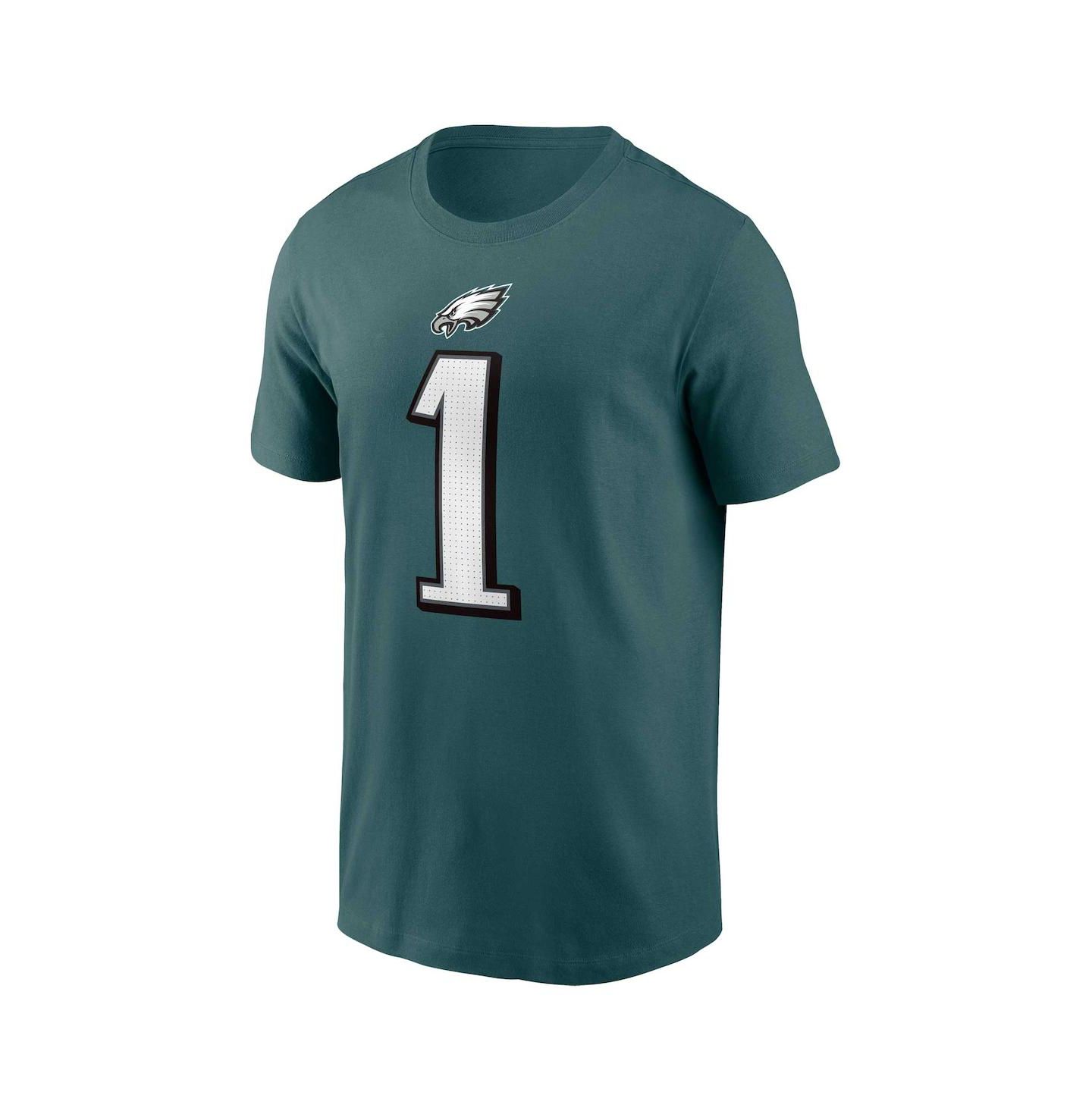 Мужская футболка Nike Jalen Hurts Midnight Green Philadelphia Eagles Player Name and Number — фото 3