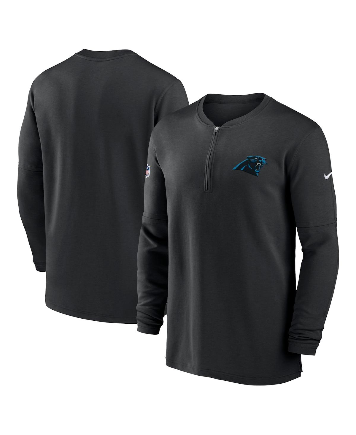 Nike Carolina Panthers Sideline Mena s Men s Dri fit Nfl 1 2 zip Long sleeve Top In Black ModeSens