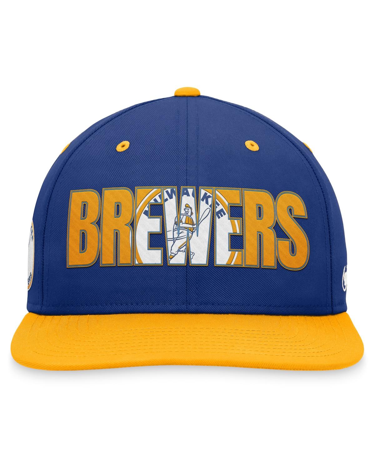 Shop Nike Men's  Royal Milwaukee Brewers Cooperstown Collection Pro Snapback Hat