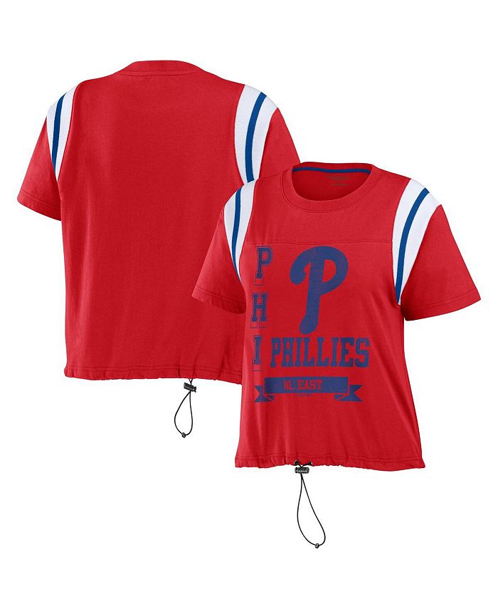 WEAR by Erin Andrews Women's WEAR by Erin Andrews Red Philadelphia Phillies  Cinched Colorblock T-Shirt