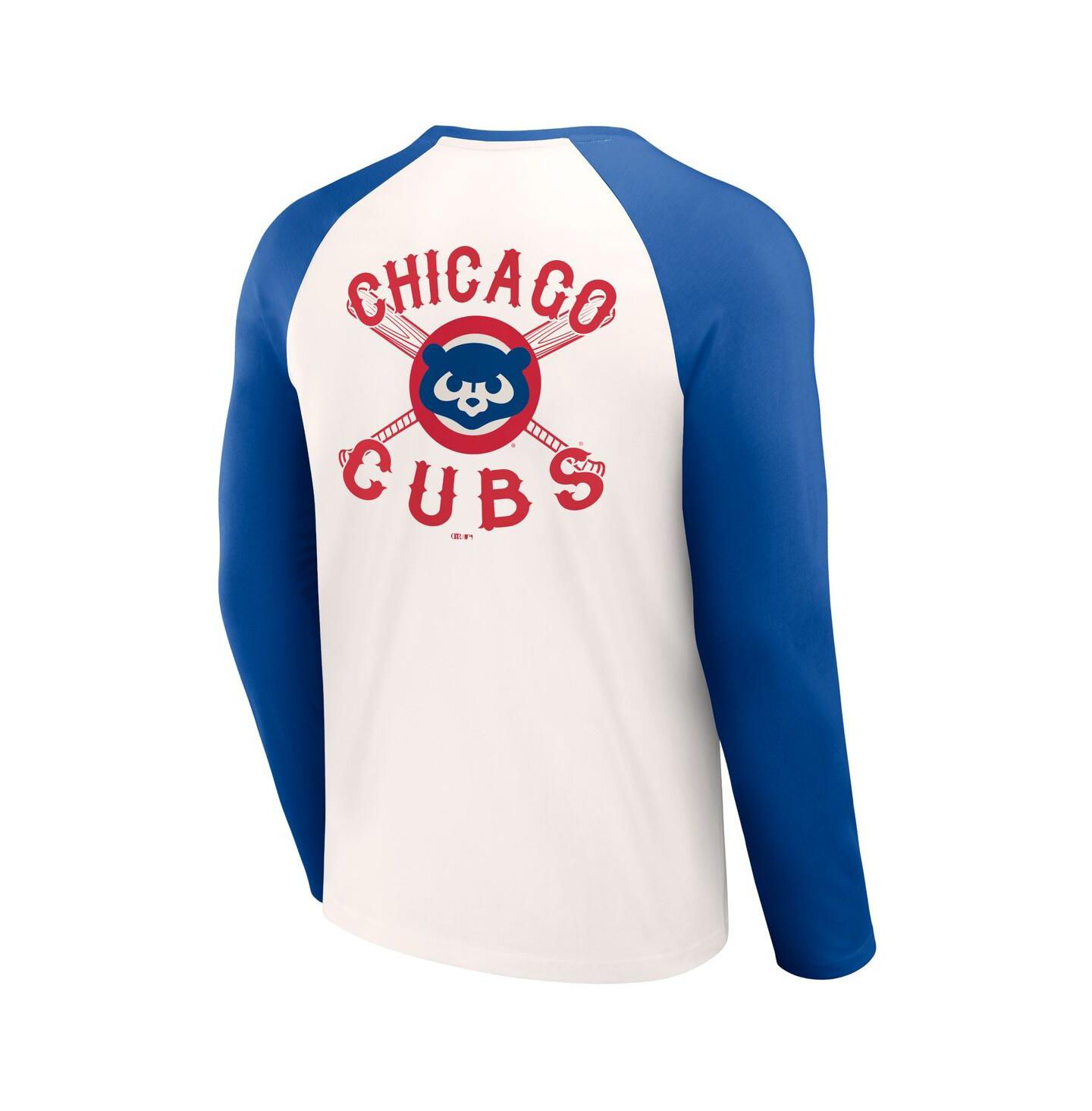 Мужская футболка Fanatics Darius Rucker Collection by White, Royal Chicago Cubs Team Color Raglan — фото 2