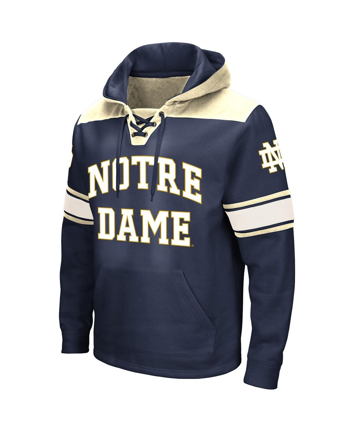 Colosseum Men's  Navy Notre Dame Fighting Irish Big And Tall Hockey Lace-up Pullover Hoodie In Navy