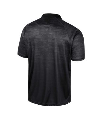 Men's Black Wyoming Cowboys Honeycomb Raglan Polo Shirt