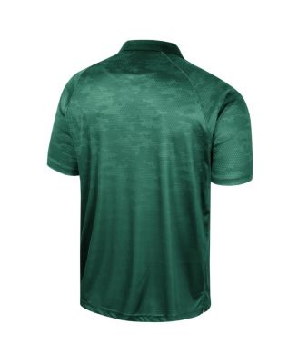 Men's Green Michigan State Spartans Honeycomb Raglan Polo Shirt