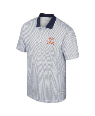 Men's White, Navy Virginia Cavaliers Print Stripe Polo Shirt