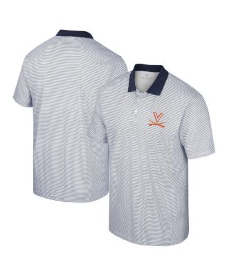 Men's White, Navy Virginia Cavaliers Print Stripe Polo Shirt