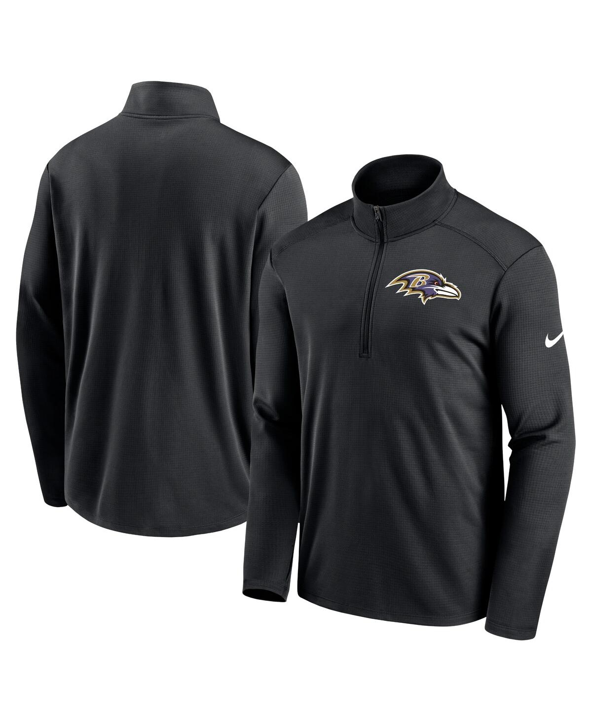 Nike Men's  Black Baltimore Ravens Logo Pacer Performance 1/4-zip Jacket