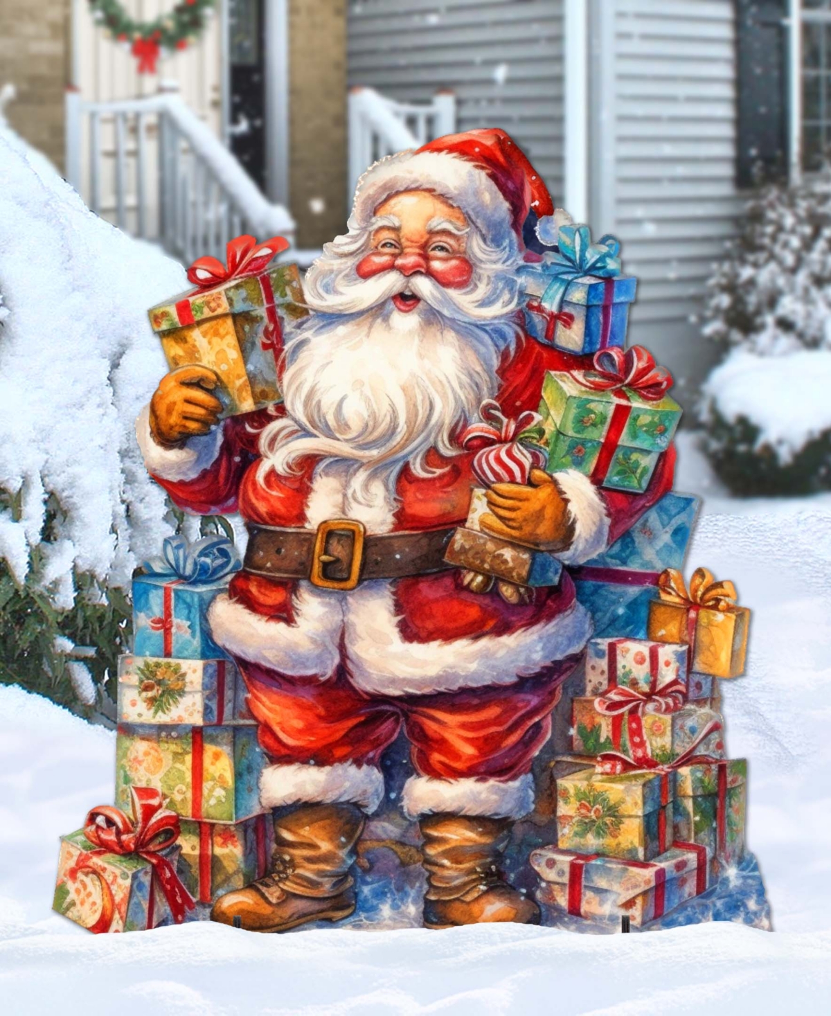 Shop Designocracy Merry Delivery 32" Outdoor Christmas Lawn Decor G. Debrekht In Multi Color