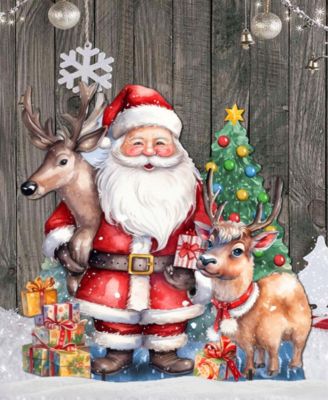 Santa with Reindeers 32" Outdoor Christmas Lawn Decor G. DeBrekht