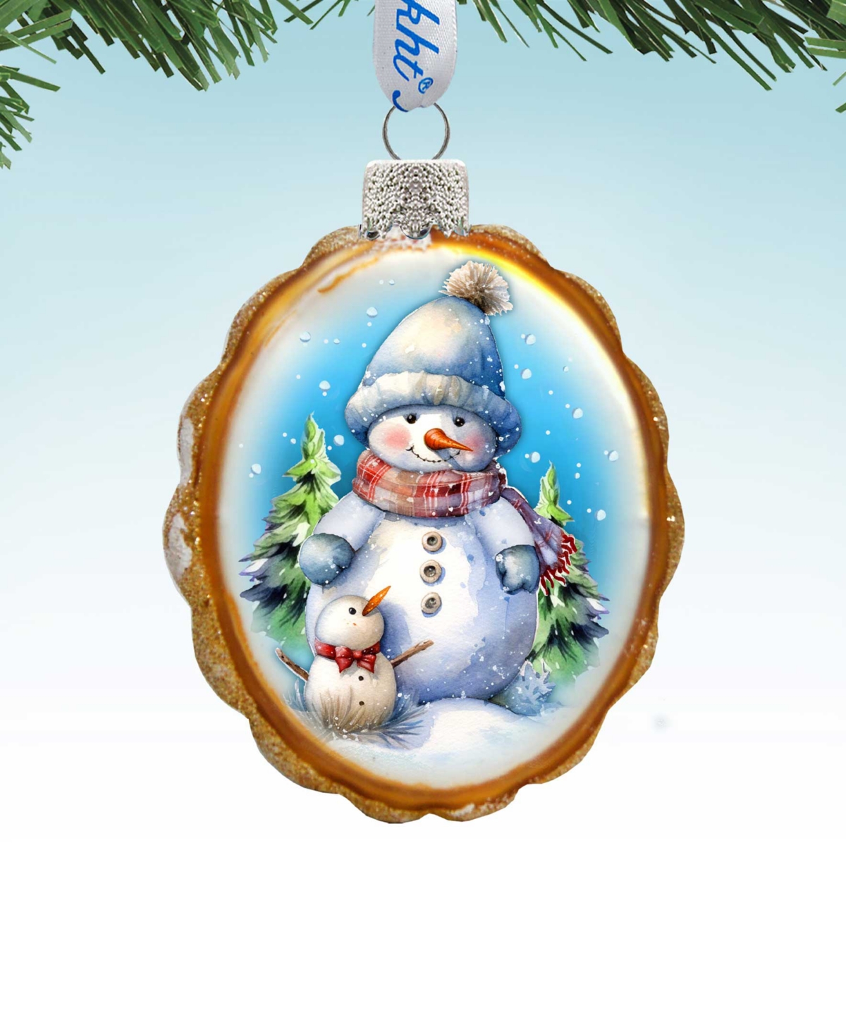 Designocracy Snowman's Family Keepsake Christmas Mercury Glass Ornaments G. Debrekht In Multi Color