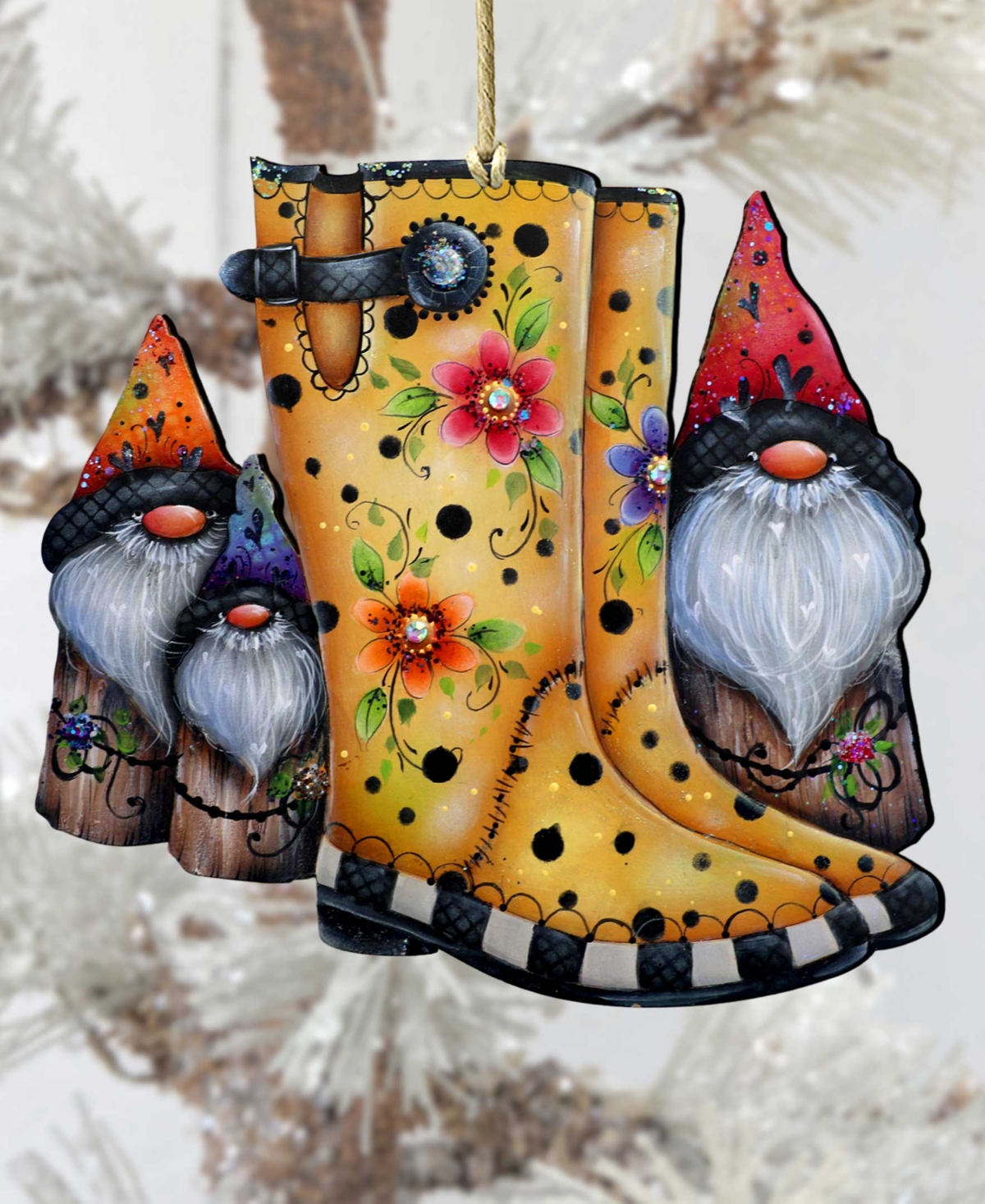 Shop Designocracy Holiday Wooden Ornaments Hello Fall Boots Home Decor J. Mills-price In Multi Color