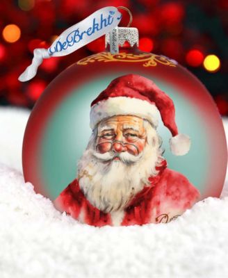Captivating Smile of Santa Ball Mercury Christmas Glass Ornaments G. DeBrekht